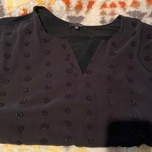 Black polka dot work tank